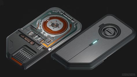 ArtStation - CRYPTOkey hacking device, MOLDER | Svyatoslav Zhuravlev Hacking Device, Cyberpunk Concept Art, D20 Modern, Architect Engineer, Traveller Rpg, Tech Inspiration, Sci Fi Tech, Props Concept, Diy Tech