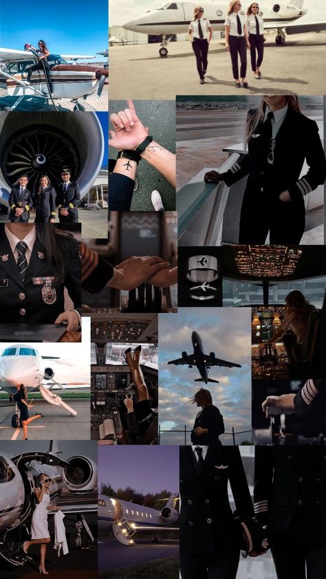 Flight Attendant With Airplane, Dream Collage Flight Attendant, Pilot Astethic, Pilot Asthetic Wallpers, Pilot Dream Wallpaper, Avgeek Wallpaper, Flight Attendant Wallpaper Iphone, Flight Attendant Collage, Aviation Vision Board