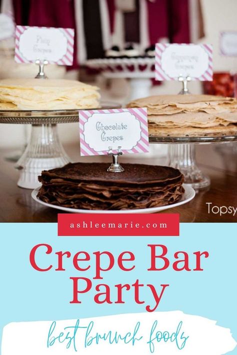 Crepe Bar Party, Bar Birthday Party, Crepe Bar, Crepes Party, Back To School Breakfast, Breakfast Crepes, Mini Appetizers, Breakfast And Brunch, Bagel Shop