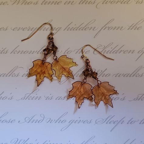 "Beautiful acrylic Maple Fall Leaves are handmade with gold finish posts or ear wires.  1 3/8\" length with wires." Autumn Jewelry, Jewelry Halloween, Maple Tree, Fall Earrings, Funky Jewelry, Fall Jewelry, Halloween Jewelry, Dream Jewelry, Jewelry Inspo