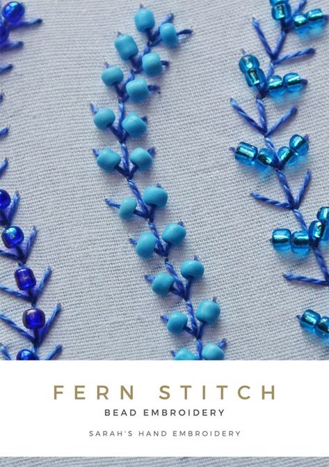 Bead Embroidery Stitches, Bead Sewing Tutorials, Embroidery With Beads Ideas, Beaded Embroidery Patterns, Bead Embroidery Patterns Beadwork Design, Beaded Embroidery On Fabric, How To Bead Embroidery, Bead Stiches, Bead Embroidery Designs