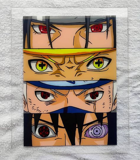 Naruto Eyes Painting, Sasuke Eyes Drawing, Naruto Gift Ideas Diy, Naruto Acrylic Painting, Naruto Characters Drawings, Naruto Canvas Painting, Alcoholic Markers, Sasuke Drawing, Meaningful Paintings