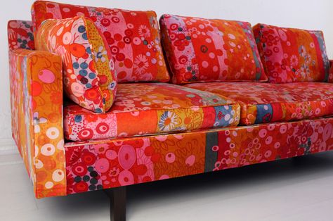 Dunbar - Jack Lenor Larsen Sofa Jack Lenor Larsen Sofa, Jack Lenor Larsen Textiles, Jack Lenor Larsen, Larsen Fabric, California Eclectic, Funky Sofa, Pattern Couch, Wisteria Lane, Vintage Sofas