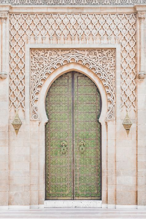 The Moroccan Green Door by Henrike Schenk on Artfully Walls | Artfully Walls Morrocan Doors, Moroccan Arch, Boho Door, Moroccan Green, Moroccan Doors, Moroccan Door, Moroccan Print, Moroccan Wall, Artfully Walls