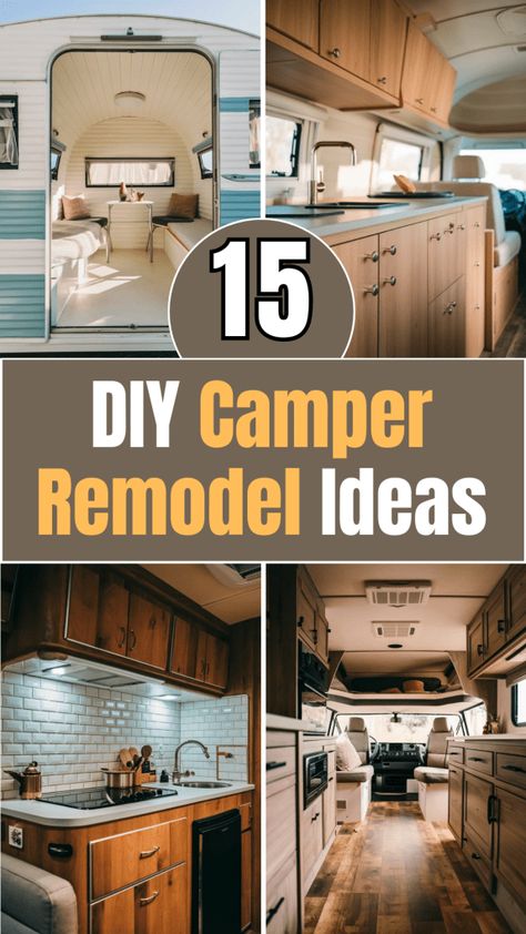 Remodeled Campers Ideas, Camper Restoration Diy, Diy Camper Renovation Ideas, Rv Redo Diy Rv Interior, Older Camper Remodel Ideas, Rv Interior Remodel Rv Makeover, Remodel Camper Ideas, Cheap Rv Remodel Ideas, Slide In Camper Remodel