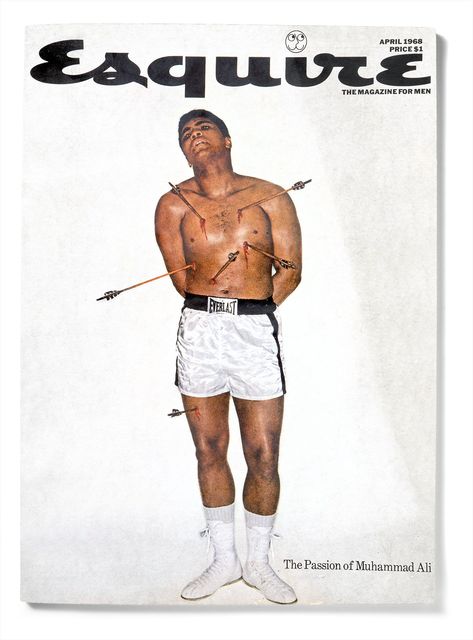 The Passion of Muhammad Ali Esquire Poster Designed by George Lois  https://www.esquire.com/entertainment/g2388/carl-fischer-covers-1015/ Esquire Magazine Cover, Esquire Cover, Vanity Fair Covers, Magazine Front Cover, محمد علي, 잡지 레이아웃, Mohamed Ali, Muhammed Ali, Korean Magazine