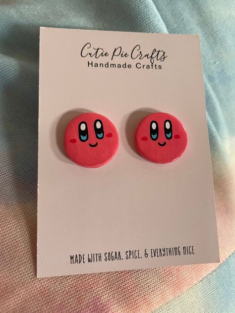 Arcade Anime, Planet Popstar, Kirby Video, Nintendo Arcade, Pie Craft, Save Planet, Earrings Polymer, Video Games Nintendo, Earrings Polymer Clay