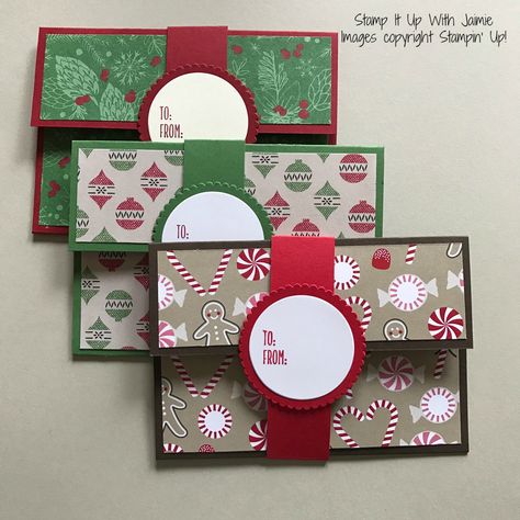 Stampin' Up! Gift Card Holder Gift Card Holder Ideas, Gift Cards For Christmas, Card Holder Ideas, Tunnel Cards, Gift Card Holder Diy, Holiday Money, Cards For Christmas, Gift Cards Money, Money Card