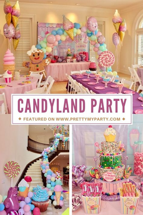 Candy Land Party, Candyland Birthday Party, Candy Theme Birthday Party, Candy Themed Party, Candy Land Birthday Party, 5th Birthday Party Ideas, Girl Bday Party, Candy Birthday Party, Candyland Birthday