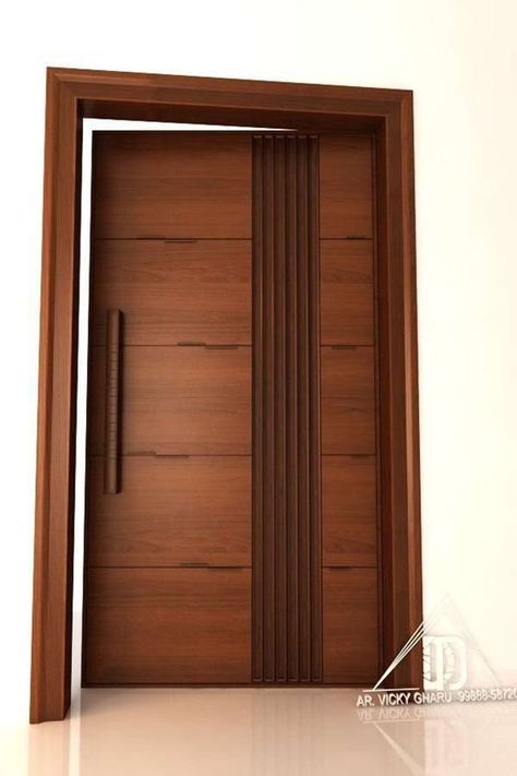 Designs by Interior Designer Renu Tiwari, Faridabad | Kolo Front Single Door Design Modern, Wooden Entrance Door Design, Modern Teak Wood Door Designs, Front Wooden Doors Entrance, Darwaza Design, Entrance Door Design Wooden Modern, Flush Door Design Modern Bedroom, Main Doors Wooden, Main Door Wooden Design