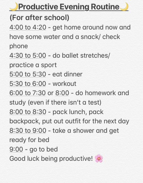 Everyday Night Routine, Afternoon Routine Aesthetic, Afternoon School Routine, Afternoon Study Schedule, Afternoon Study Routine, Evening Study Routine, Afternoon Routine Ideas, Afternoon Checklist, Productive Afternoon Routine