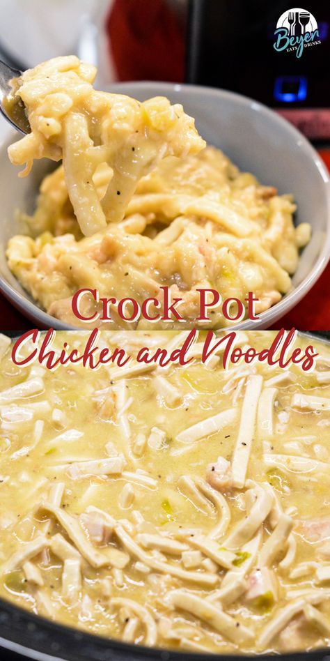 Chicken Soup With Mashed Potatoes, Chicken Noodle Stew Creamy, Crock Pot Chicken And Noodle, Homemade Chicken Noodle Soup Crockpot Easy, Chicken Noodles Mashed Potatoes, Creamy Chicken And Noodles Over Mashed Potatoes, Crockpot Recipes Chicken And Noodles, Creamy Chicken Noodles Crockpot, Chicken Noodles In Crockpot