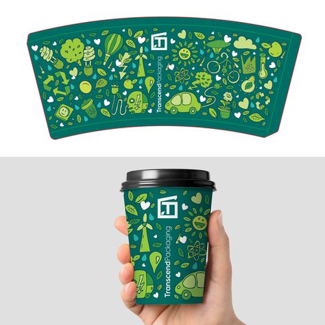 Desain Ux, Plant Fabric, Paper Cup Design, Design Cup, Packaging Template Design, Packaging Template, Paper Coffee Cup, Pastel Designs, Coffee Cup Design