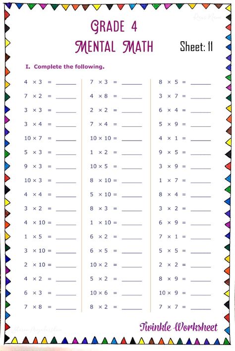 mathematics worksheets Mental Maths Worksheets 4th Grade, Mental Maths Worksheets Grade 2, Math Tricks For Kids, Math Problems For Kids, Math Mental, Year 5 Maths, Mental Math Tricks, Math Worksheets For Kids, Easy Math Worksheets