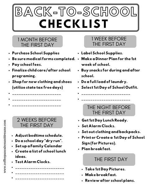 How to stay organized for school with this checklist of things to do before school starts #parenting #kids #school #firstdayofschool Before Back To School To Do List, How To Start A School, What To Do When Going To A New School, Thing To Do Before School Starts, Things To Do Before Back To School, Things To Do Before School Starts List, Schedules For School, Things To Do To Prepare For School, Things To Do Before College Starts