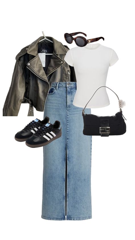 #zara #fendi #fendibaguette #sambas #celine #outfitinspo #outfit #outfits Vinter Mode Outfits, Samba Outfit, Zara Outfit, Baggy Pants, Chic Outfit, Fancy Outfits, Casual Style Outfits, Mode Inspiration, Lookbook Outfits