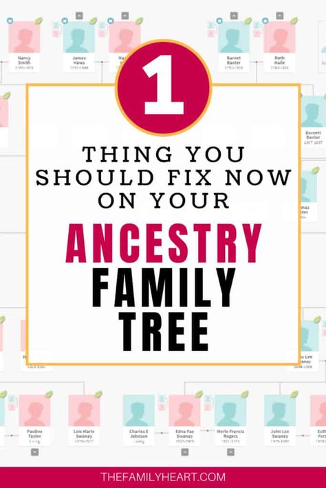 Whether you realize it or not, you may be doing this one, unhelpful thing on your Ancestry family tree. Here's how to fix it right now! Ancestry Tips, Genealogy Binder, Family Tree Maker, Family History Projects, Genealogy Organization, Irish Genealogy, Genealogy Help, Family Tree Research, Genealogy Websites