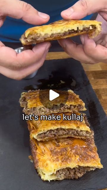 Great Recipes on Instagram: "Kulaj
Credit 🎥 @chefjjskitchen 

Ingredients : 

- 1 large onion (diced)
- 500 grams minced beef or lamb
- filo pastry sheets 
- 4 to 5 tbsps ghee or butter
- salt & pepper
- 1 tsp cardamom powder
- 1 tsp cinnamon powder
- 1 tbsp flour
- 1 egg
- 1 cup of milk

- ��start by frying the onion with olive oil till wilted.

- ��add the minced meat and season with salt pepper cardamom and cinnamon powder.

- ��add 1 tbsp of flour to thicken any juices.

- ��brush a baking tray with a bit of ghee and add 1 filo sheet.

- ��keep layering the sheets while brushing ghee in between 5-6 times (half the amount of sheets)

- ��add the mince and spread it into a layer.

- ��repeat the sheet steps till all the sheets are done.

- �� cut the pastry into equal squares.�� place i Minced Beef Tortilla, Quiche With Filo Dough Crust, Mince And Dumplings, Goat Cheese Filo Pastry, Pastry For Mince Pies, Filo Pastry, Cinnamon Powder, Cardamom Powder, Pastry Sheets