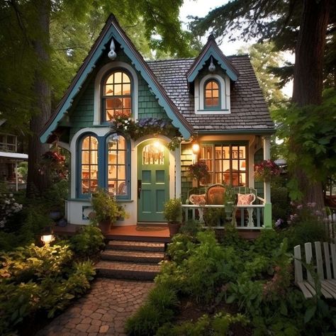 16 Inspiring Tiny House Plans That Are Thoughtfully Designed for You Tuscan Tiny House, English Cottage Tiny House, Magical Tiny House, Tiny House Sunroom, Small Gothic Cottage, Cottage Style Decorating Small Houses, Tiny Victorian House Plans, Witch House Layout, Small Gothic House Plans