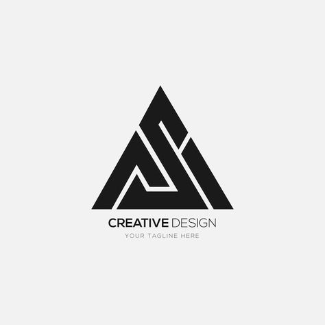 Vector modern letter a s i triangle shap... | Premium Vector #Freepik #vector #logo-elements #logo-design #business-logo #brand-logo Logos Ideas Creative, Triangle Logo Design Ideas, Logo Triangle Design, As Logo Design Letters, Triangle Logo Ideas, Gw Logo, A S Logo, Triangle Logo Design, Elements Logo