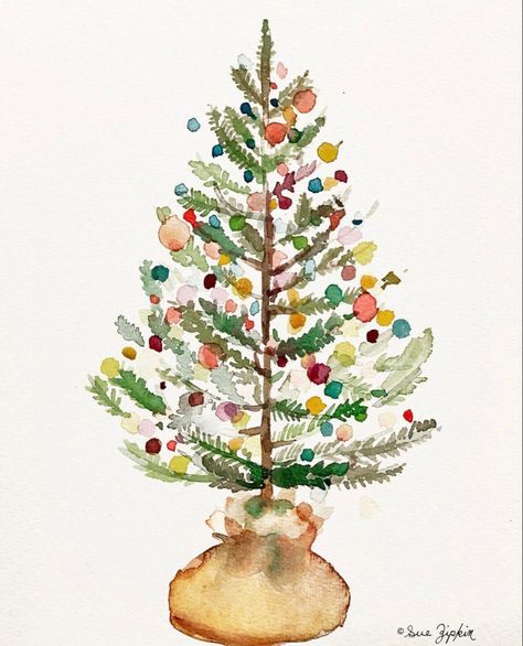 Pointilism Art, Painted Christmas Cards, Painted Cards, Christmas Card Art, Diy Watercolor Painting, Watercolor Projects, Watercolor Christmas Cards, Watercolor Flower Art, Diy Watercolor