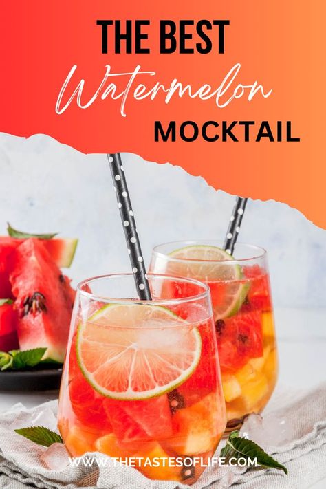 The Best Watermelon Mocktail Watermelon Mocktail Recipe, Elderflower Syrup Recipe, Watermelon Mocktail, Sangria Mocktail, Watermelon Sangria, Best Watermelon, Watermelon Drink, Infused Water Recipes, Smoothie Challenge