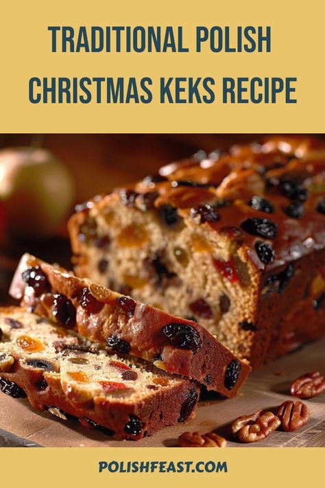 Discover the delightful Polish Christmas treat - Keks! This beloved fruit cake is a festive favorite for all. Dive into the joy of creating this scrumptious fruit loaf by following an easy-to-follow recipe. Delight your loved ones with a taste of traditional holiday flavors! Fruit Cake Loaf, Moist Fruit Cake Recipe, Fruit Loaf Recipe, Christmas Fruit Cake Recipe, Holiday Fruit Cake, Fruit Cake Recipe Christmas, Fruit Loaf, Easy Christmas Cake Recipe, Polish Foods