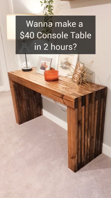 Who else loves being able to make furniture out of 2x4s? #therehablife #diyhome #diyproject #diyprojects #diyfurniture #wooddesign… | Instagram Diy Entry Table, Diy Entryway Table, Easy Small Wood Projects, Diy Console, Diy Console Table, Wooden Console Table, Diy Entryway, Boo Thang, Small Woodworking Projects