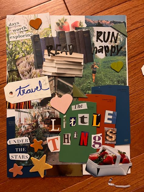 Letter Collage Aesthetic, Magazine Scrapbook Ideas, Magazine Clipping Art, Vision Board Magazine Cutouts, Sticker Collage Ideas, Maximalist Scrapbook, Magazine Cutout Art, Magazine Collage Diy, Magazine Collage Aesthetic