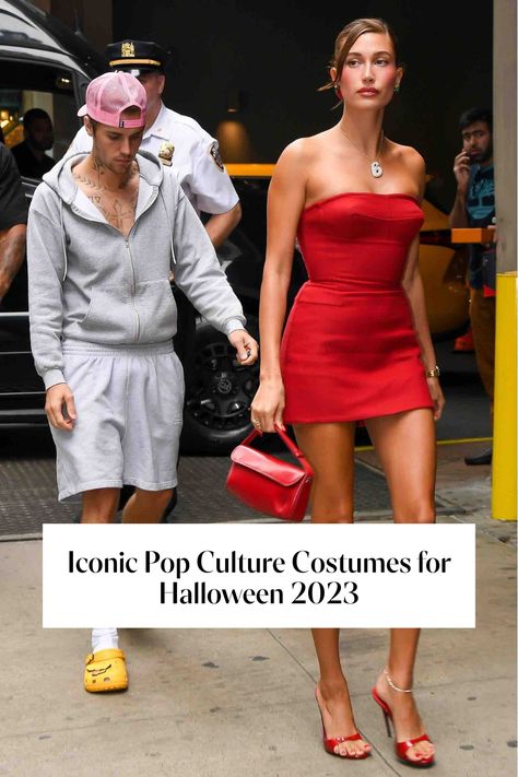 Halloween Costume Couple 2024, Hailey Bieber Justin Bieber Costume, Brittney And Justin Costume, Justin Bieber And Hailey Bieber Costume, Couples Costume Halloween 2024, Jackie O And Jfk Costume, Hailey Bieber And Justin Bieber Costume, Y2k Costume Ideas Men, Celebrity Halloween Costumes 2024