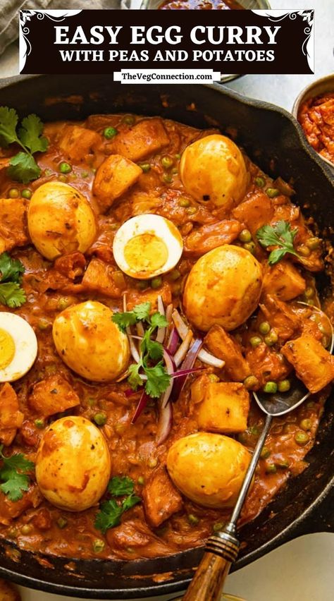 Masala Egg Curry, Egg Potato Recipes, Egg Dinners Recipes Night, Egg Indian Recipes, Curried Eggs Recipes, Egg Recipes For Dinner Indian, Egg Curry Recipe Indian Simple, Indian Egg Recipes, International Breakfast Ideas