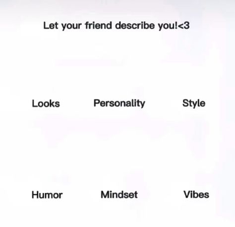 Let Your Friend Describe You, Let Your Friend Describe You Template, How My Friends See Me Template, Leave Template, Me Template, About Me Template, Bingo Sheets, Mood Board Template, Character Template