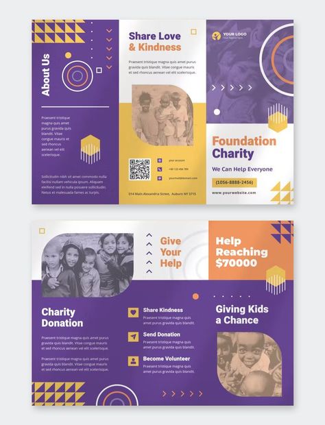 Nonprofit Design, Leaflet Layout, Event Brochure, Brochure Design Layouts, Mises En Page Design Graphique, Food Logo Design Inspiration, Brochure Design Creative, Business Brochure Design, Brochure Design Layout