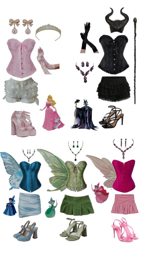 Friends Halloween costume Sleeping Beauty Halloween Costume, Sleeping Beauty Halloween, Maleficent Halloween Costume, Partner Halloween Costumes, Halloween Costumes For Work, Horror Halloween Costumes, Fairy Halloween Costumes, Princess Halloween Costume, Matching Halloween Costumes