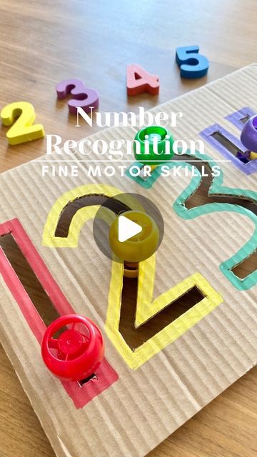 Crafts With Numbers Preschool, Learn Numbers Activities, Number Ideas For Preschool, Number Teaching Activities, Easy Numbers Activities, Fine Motor Toys For Preschoolers, Activities For Numbers Preschool, Number Nine Activities For Preschool, Number One Activity For Preschool