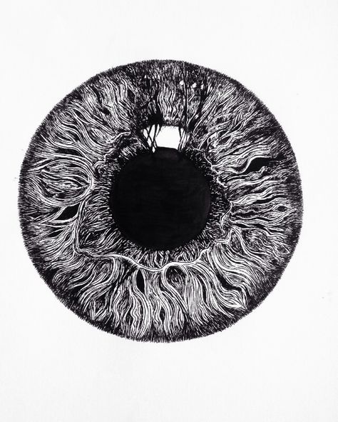 Eye Drawing Pen Ink, Ink Eye Drawing, Eye Veins Drawing, Eye Ink Drawing, Eye Black And White Drawing, Dark Pen Art, Black And White Pen Art, Eyes Dark Aesthetic, Scary Eye Drawing