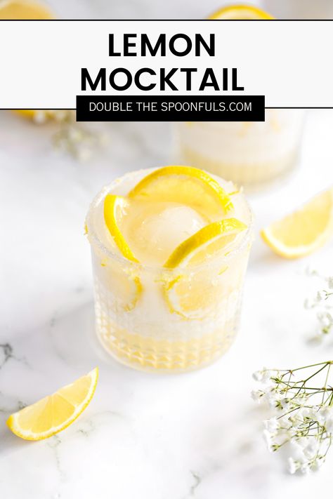 Simple Syrup Mocktail, Lemon Drop Mocktail Recipe, Lemon Drop Mocktails, Lemon Mocktail Non Alcoholic, Lemonade Mocktails Non Alcoholic, Lemon Mocktail, Lemon Drop Drink, Easy Mocktails, Mint Slice