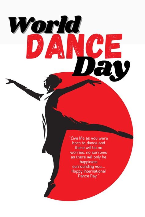 Happy Dance Day! World Dance Day Poster, International Dance Day Poster, Dance Day Poster, World Dance Day, International Dance Day, Dance Posters, Ballet Lessons, Cloud Kitchen, Kizomba Dance