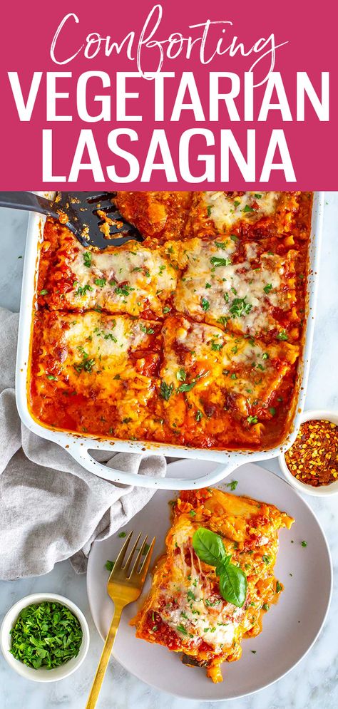 Easiest Vegetarian Lasagna {So Comforting!} Healthy Vegetarian Lasagna, Best Vegetarian Lasagna, Veggie Lasagna Recipe, Vegetarian Lasagna Recipe, Oven Ready Lasagna, Gluten Free Lasagna, Cheese Sauce For Pasta, Veggie Lasagna, Vegetarian Lasagna