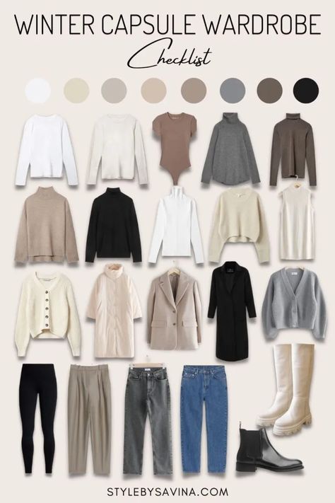 Outfit Minimalista, Vinter Mode Outfits, Wardrobe Checklist, Capsule Wardrobe Checklist, Capsule Wardrobe Women, Classic Capsule Wardrobe, Winter Pins, Capsule Wardrobe Outfits, Fashion Capsule Wardrobe