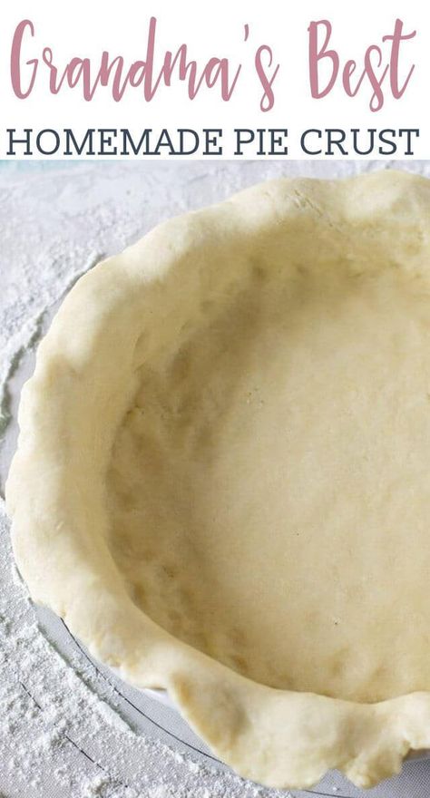 Pie Crust With Shortening, Best Pie Crust Recipe, Grandma Pie, Flaky Pie Crust Recipe, Pie Crust Recipe Easy, Pie Dough Recipe, Homemade Pie Crust, Homemade Pie Crust Recipe, Easy Pie Crust