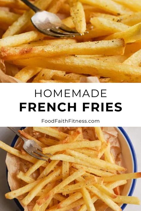 Crunchy, golden perfection awaits with this Homemade French Fries recipe! Easy to make and oh-so-satisfying, they're the ultimate snack or side dish Home Made French Fries Stove Top, Easy Homemade Fries, How To Make Homemade French Fries, Home Made French Fries In Air Fryer, Easy French Fries Recipe, Homemade Fried French Fries, Best French Fries Homemade, Air Fryer Fries Homemade, Homemade French Fries In Oil