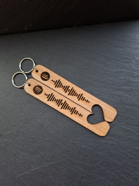 Excited to share the latest addition to my #etsy shop: Matching Spotify Heart Key-chain | Personalised | Gift for Him | Gift for Her #anniversary #christmas #spotify #spotifykeychain #heart #personalised #woodengift #engraved #birthday Wood Valentines Gifts, Wooden Laser Cut Gift Ideas, Laser Engraved Valentine Ideas, Laser Cut Gifts For Boyfriend, Valentines Day Laser Engraving Ideas, Wood Laser Cut Ideas, Laser Cut Valentines Gifts, Wood Burning Gifts, Wood Crafts For Kids