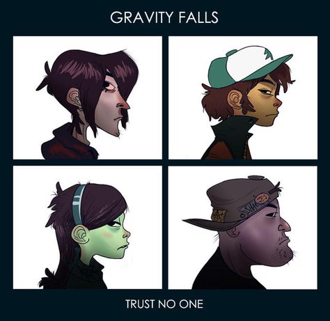 Trust No One by outtakerumble Gorillaz Demon Days Album Cover, Gravity Falls Theory, Gravity Falls Crossover, Gorillaz Demon Days, The Mystery Shack, Gorillaz Fan Art, Demon Days, Mystery Shack, Arte Indie