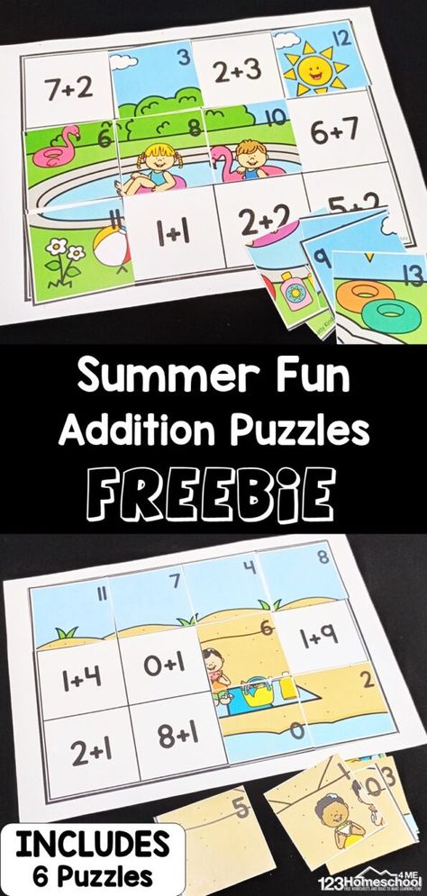 Summer Worksheets For Kids, Summer Science Activities, Summer Math Activities, Summer Kindergarten, Summer Worksheets, Addition Kindergarten, Kindergarten Math Games, Addition Activities, Summer Math