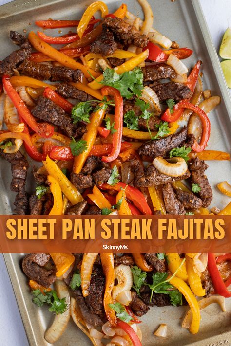 Sheet Pan Steak Fajitas, Recipes By Ingredients, Sheet Pan Steak, Steak Fajita Recipe, Pan Steak, Easy Sheet Pan Dinners, Sheet Pan Suppers, Sheet Pan Dinners Recipes, Sweet Bell Peppers