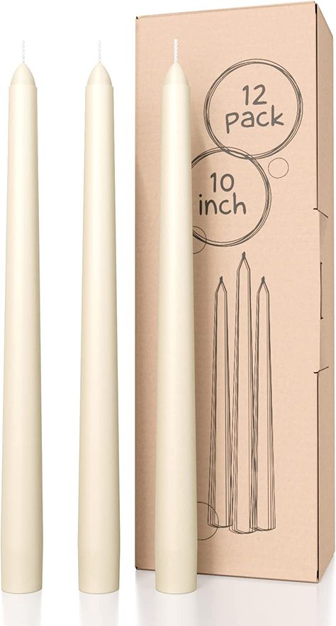 AmazonSmile: CANDWAX 10 inch Taper Candle Sticks Long Burning Set of 12 - Dripless Dinner Candles for Table Look Like Matte Metallic Candles and are Ideal for Any Occasion - Ivory Glitter Taper Candles : Home & Kitchen Candles Taper, Themed Candles, Tall Candles, Tapered Candle, Dinner Candles, Tall Candle, Candle Sticks, Halloween Candles, Candle Dinner