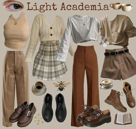 Light Academia Female Outfits, Dark Academia Outfits For Summer, Victorian Academia Outfits, Summer Acedamia Fashion, Cottegcore Aesthetic Outfits, Light Academia Aesthetic Outfit Summer, Academia Outfits Summer, Style Chart Aesthetic, Light Academia Lookbook