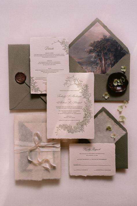 Vintage Invitations Wedding, Old World Wedding Invitations, Vintage Aesthetic Wedding Invitation, Handmade Paper Wedding Invites, Fairycore Wedding Invitation, High End Wedding Invitations, Regency Wedding Invitation, Twilight Wedding Invitation, Cottage Core Wedding Invitations