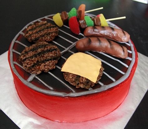 35 Impressive Cakes Shaped Like Grills For Fathers Day Bbq Cake, Birthday Bbq, Fathers Day Cake, Adult Birthday Cakes, Cake Shapes, Crazy Cakes, Cakes For Men, Unique Cakes, Novelty Cakes